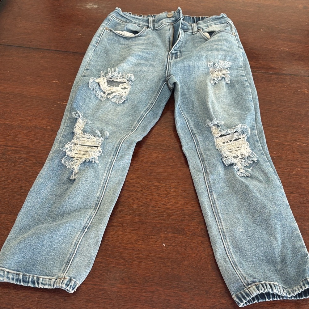 BAMBOO Light Blue Ripped Jeans